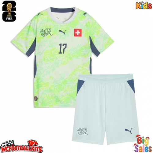Switzerland Ruben Vargas #17 Replica Away Stadium Kit for Kids World Cup 2026 Short Sleeve (+ pants)